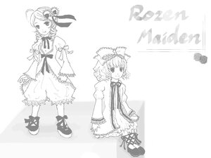 Rating: Safe Score: 0 Tags: 1girl bow dress drill_hair frills full_body hair_ornament hinaichigo image kanaria long_sleeves looking_at_viewer monochrome pair ribbon shoes short_hair smile standing twins User: admin