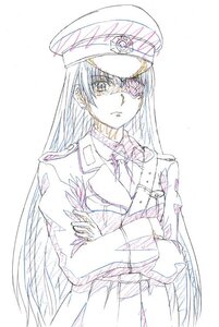 Rating: Safe Score: 0 Tags: 1girl bandages barasuishou crossed_arms eyepatch hat image long_hair long_sleeves military military_uniform solo uniform User: admin