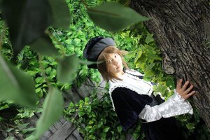 Rating: Safe Score: 0 Tags: 1girl black_headwear blonde_hair day dress hat long_sleeves nature outdoors plant short_hair solo souseiseki sunlight tree User: admin