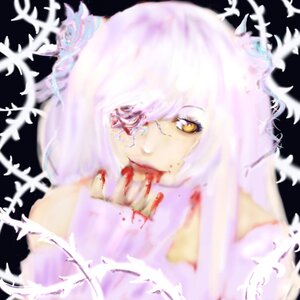 Rating: Safe Score: 0 Tags: 1girl blood blood_on_face blurry blurry_foreground depth_of_field dove feathers image kirakishou looking_at_viewer pink_hair short_hair solo white_feathers yellow_eyes User: admin