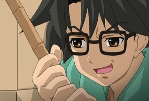 Rating: Safe Score: 0 Tags: 1boy :d auto_tagged bangs black-framed_eyewear black_hair brown_eyes close-up face glasses human looking_at_viewer open_mouth sakurada_jun screenshot simple_background smile solo User: admin