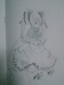 Rating: Safe Score: 0 Tags: 1girl dress full_body image long_sleeves monochrome photo shinku shoes sketch solo standing traditional_media User: admin