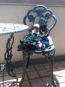 Rating: Safe Score: 0 Tags: 2girls brown_eyes brown_hair doll dress hat long_sleeves multiple_dolls multiple_girls short_hair sitting smile tagme User: admin