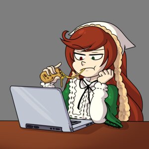 Rating: Safe Score: 0 Tags: 1girl :t eating food frills green_eyes heterochromia image long_hair red_eyes solo suiseiseki transparent_background User: admin