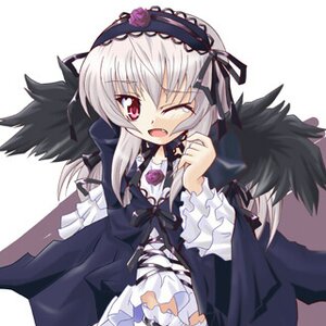 Rating: Safe Score: 0 Tags: 1girl auto_tagged black_wings detached_collar dress flower frills hairband image long_hair long_sleeves looking_at_viewer one_eye_closed open_mouth pink_eyes ribbon rose silver_hair solo suigintou white_background wings User: admin