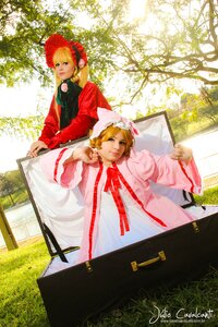Rating: Safe Score: 0 Tags: 2girls bangs blonde_hair day dress flower grass leaf long_sleeves looking_at_viewer multiple_cosplay multiple_girls outdoors siblings standing tagme tree wide_sleeves User: admin