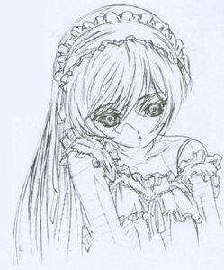 Rating: Safe Score: 0 Tags: 1girl auto_tagged bare_shoulders blue_theme frills image long_hair looking_at_viewer monochrome solo suiseiseki upper_body User: admin