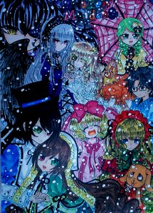 Rating: Safe Score: 0 Tags: 6+girls ^_^ blonde_hair blue_eyes bow brown_hair closed_eyes dress frills glasses green_eyes heterochromia hina_ichigo image kanaria long_hair multiple multiple_girls open_mouth pink_bow red_eyes shinku short_hair siblings smile souseiseki suigintou suiseiseki tagme twintails umbrella User: admin