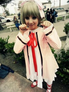 Rating: Safe Score: 0 Tags: 3d blonde_hair building dress hinaichigo outdoors photo realistic ribbon shoes smile solo solo_focus standing User: admin