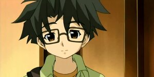 Rating: Safe Score: 0 Tags: 1boy black_hair brown_eyes close-up closed_mouth face glasses human jacket looking_at_viewer orange_background sakurada_jun screenshot simple_background solo spiked_hair upper_body User: admin