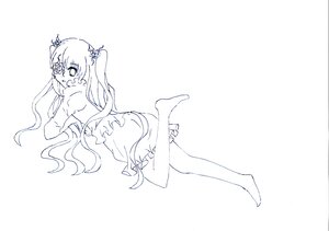 Rating: Questionable Score: 0 Tags: 1girl full_body hatsune_miku image kirakishou long_hair lying monochrome solo striped twintails very_long_hair User: admin