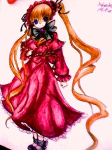 Rating: Safe Score: 0 Tags: 1girl blonde_hair blue_eyes bonnet bow bowtie dress drill_hair frills full_body image long_hair long_sleeves looking_at_viewer red_dress shinku shoes solo standing twintails very_long_hair User: admin