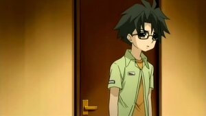 Rating: Safe Score: 0 Tags: 1boy black-framed_eyewear black_eyes black_hair breast_pocket collared_shirt glasses human looking_at_viewer pocket sakurada_jun screenshot shirt short_sleeves solo spiked_hair upper_body User: admin