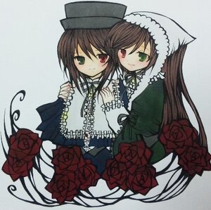 Rating: Safe Score: 0 Tags: 2girls brown_hair dress flower frills green_dress green_eyes hat heterochromia holding_hands image long_hair long_sleeves multiple_girls pair red_eyes red_flower red_rose rose short_hair siblings sisters souseiseki suiseiseki top_hat twins User: admin