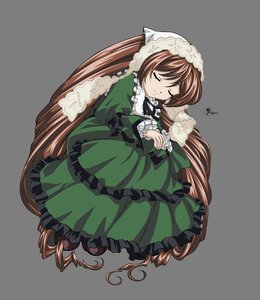 Rating: Safe Score: 0 Tags: 1girl brown_hair closed_eyes dress frills full_body green_dress image long_hair long_sleeves ribbon solo suiseiseki transparent_background very_long_hair User: admin