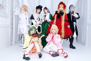 Rating: Safe Score: 0 Tags: 6+girls 91076 blonde_hair blue_eyes bow brown_hair closed_eyes dress green_hair hair_ornament hat kanaria long_hair multiple_cosplay multiple_girls shinku short_hair silver_hair souseiseki suigintou suiseiseki tagme User: admin