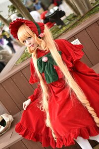 Rating: Safe Score: 0 Tags: blonde_hair blurry blurry_background blurry_foreground bonnet bow depth_of_field dress food long_hair long_sleeves multiple_girls pantyhose photo red_dress ribbon shinku sitting solo wooden_floor User: admin