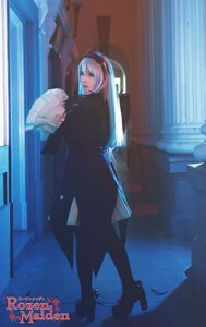 Rating: Safe Score: 0 Tags: 1girl bangs black_dress blue_eyes closed_mouth dress full_body high_heel_boots high_heels long_hair looking_at_viewer looking_back solo standing suigintou white_hair User: admin