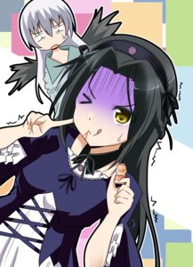 Rating: Safe Score: 0 Tags: 2girls akemi_homura black_hair hairband image kakizaki_megu long_hair multiple_girls one_eye_closed solo suigintou tongue tongue_out trembling wings yellow_eyes User: admin