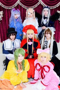 Rating: Safe Score: 0 Tags: 6+girls blonde_hair blue_eyes braid brown_hair choker curtains dress eyepatch flower frills green_hair hair_ornament hat lips lipstick long_hair makeup multiple_cosplay multiple_girls ribbon smile tagme yellow_dress User: admin