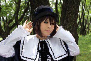 Rating: Safe Score: 0 Tags: 1girl brown_hair green_eyes hat heterochromia lace lips long_sleeves looking_at_viewer nature outdoors red_eyes short_hair smile solo souseiseki suiseiseki sunlight tree User: admin