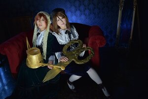 Rating: Safe Score: 0 Tags: brown_hair dress hat instrument long_hair multiple_cosplay sitting tagme User: admin