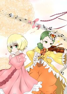 Rating: Safe Score: 0 Tags: 2girls beamed_eighth_notes beamed_sixteenth_notes blonde_hair bow_(instrument) dress eighth_note flower green_eyes green_hair hair_flower hair_ornament hinaichigo image instrument kanaria multiple_girls music musical_note pair playing_instrument quarter_note sheet_music short_hair staff_(music) treble_clef violin User: admin