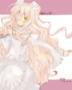 Rating: Safe Score: 0 Tags: 1girl blonde_hair dated dress eyepatch flower frills gradient_hair hair_flower hair_ornament image kirakishou long_hair long_sleeves pink_hair rose solo striped striped_background very_long_hair wavy_hair white_flower white_rose yellow_eyes User: admin