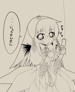 Rating: Safe Score: 0 Tags: 1girl beige blush dress fishing flower food frills greyscale hairband image long_hair long_sleeves looking_at_viewer monochrome rikumaru rose rozen_maiden saliva simple_background solo speech_bubble suigintou yakult User: admin
