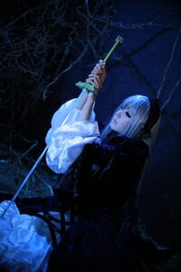 Rating: Safe Score: 0 Tags: 1girl dark flower holding long_sleeves profile solo suigintou sword white_hair User: admin