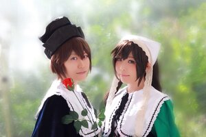 Rating: Safe Score: 0 Tags: 2girls brown_hair flower food fruit hat lips looking_at_viewer multiple_cosplay multiple_girls outdoors rain short_hair siblings sisters smile sunlight tagme twins User: admin