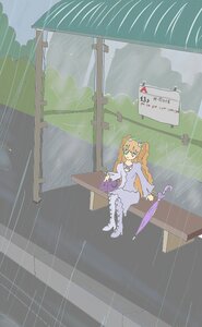 Rating: Safe Score: 0 Tags: 1girl cloud cloudy_sky green_eyes hair_ornament holding holding_umbrella hydrangea image kirakishou long_hair long_sleeves outdoors purple_umbrella rain red_umbrella solo thighhighs transparent transparent_umbrella twintails umbrella wet_clothes User: admin