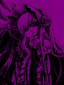 Rating: Safe Score: 0 Tags: 1girl auto_tagged flower image long_hair monochrome purple_theme rose shinku solo User: admin