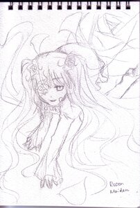 Rating: Safe Score: 0 Tags: 1girl dated dress frills hair_ornament image kirakishou long_hair looking_at_viewer monochrome signature solo traditional_media two_side_up very_long_hair User: admin