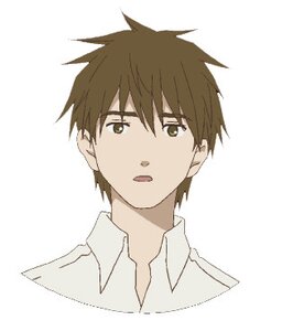 Rating: Safe Score: 0 Tags: 1boy :o bangs brown_hair collared_shirt human looking_at_viewer open_mouth sakurada_jun shirt simple_background solo striped white_background white_shirt User: admin