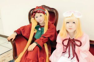 Rating: Safe Score: 0 Tags: 2girls bangs blonde_hair bow dress lips long_hair long_sleeves multiple_cosplay multiple_girls red_dress ribbon sitting tagme User: admin
