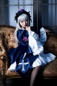 Rating: Safe Score: 0 Tags: 1girl dress flower frills gothic_lolita indoors lolita_fashion long_hair long_sleeves looking_at_viewer pantyhose silver_hair sitting solo suigintou window User: admin