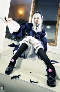 Rating: Safe Score: 0 Tags: 1girl bdsm black_legwear bondage bound dress frills gothic_lolita lolita_fashion long_hair photo purple_eyes sitting solo suigintou underwear white_hair User: admin