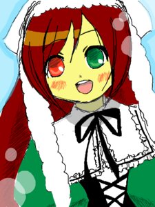 Rating: Safe Score: 0 Tags: 1girl :d auto_tagged blush frills fur_trim green_eyes heterochromia image long_sleeves looking_at_viewer neck_ribbon oekaki open_mouth red_eyes ribbon smile solo suiseiseki upper_body User: admin