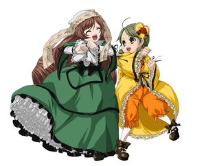 Rating: Safe Score: 0 Tags: 2girls braid brown_hair closed_eyes dress flower frills full_body green_eyes hair_ornament hat image kanaria long_hair long_sleeves multiple_girls open_mouth pair shoes short_hair siblings sisters smile suiseiseki twins very_long_hair User: admin