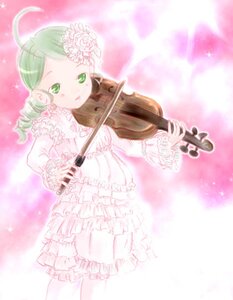 Rating: Safe Score: 0 Tags: 1girl ahoge antenna_hair dress drill_hair flower frills green_eyes green_hair hair_flower hair_ornament image instrument kanaria long_sleeves music playing_instrument solo sparkle violin User: admin