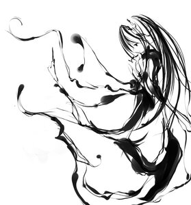 Rating: Safe Score: 0 Tags: 1girl dress greyscale hatsune_miku image long_hair looking_at_viewer monochrome simple_background solo striped suigintou twintails very_long_hair white_background User: admin