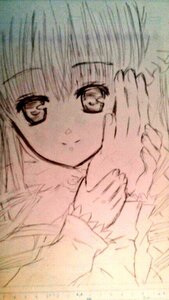 Rating: Safe Score: 0 Tags: 1girl bangs closed_mouth hands image long_hair long_sleeves looking_at_viewer monochrome shinku smile solo upper_body User: admin