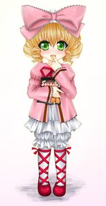 Rating: Safe Score: 0 Tags: 1girl blonde_hair bloomers blush bow dress frills full_body green_eyes hair_bow hand_to_own_mouth hina_ichigo hinaichigo image long_sleeves looking_at_viewer open_mouth pink_bow pink_dress red_footwear shoes short_hair solo standing underwear white_bloomers User: admin