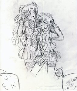 Rating: Safe Score: 0 Tags: 2girls blush greyscale hinaichigo image kirakishou long_hair long_sleeves monochrome multiple_girls open_mouth pair school_uniform sketch skirt smile thighhighs zettai_ryouiki User: admin