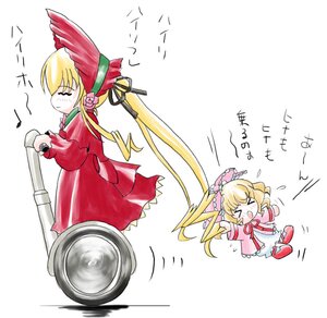 Rating: Safe Score: 0 Tags: 2girls >_< blonde_hair bonnet bow closed_eyes dress eighth_note hinaichigo image long_hair multiple_girls music musical_note pair shinku singing twintails User: admin