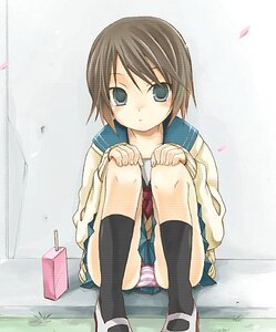 Rating: Safe Score: 0 Tags: 1girl black_legwear blush brown_hair human image kashiwaba_tomoe kneehighs long_sleeves pantyshot pleated_skirt school_uniform serafuku shoes short_hair sitting skirt socks solo striped striped_panties underwear uwabaki User: admin