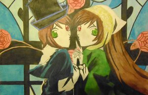 Rating: Safe Score: 0 Tags: 2girls blonde_hair brown_hair dress flower green_eyes hat holding_hands image interlocked_fingers long_hair long_sleeves looking_at_viewer multiple_girls pair red_eyes short_hair siblings sisters souseiseki suiseiseki top_hat twins very_long_hair User: admin