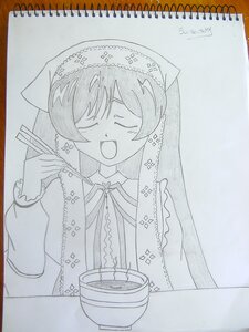 Rating: Safe Score: 0 Tags: 1girl blush closed_eyes image monochrome open_mouth photo solo suiseiseki traditional_media veil User: admin