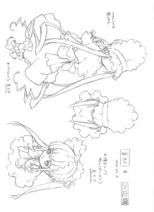 Rating: Safe Score: 0 Tags: 1girl bonnet doujinshi doujinshi_#140 dress frills image lineart long_hair long_sleeves looking_at_viewer monochrome multiple simple_background smile very_long_hair white_background User: admin
